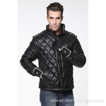 Detached Sleeves Winter Jackets with Heating Function 8000mAh Power Bank